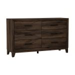 BRAVO 6 Drawer Chest Dresser-Walnut - Image 10