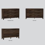 BRAVO 6 Drawer Chest Dresser-Walnut - Image 9