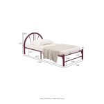 ROBERT Single Size Metal Bed Frame-Maroon - Image 3