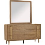 LOWE 6 Drawer Chest Dresser Set-Oak - Image 3
