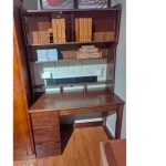 TOBI 120cm Wooden Study Desk With Hutch-Walnut - Image 4