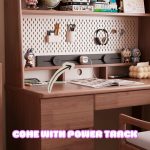 TOBI 120cm Wooden Study Desk With Hutch-Walnut - Image 2