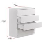 AFFIN 4 Drawer Chest-White - Image 7