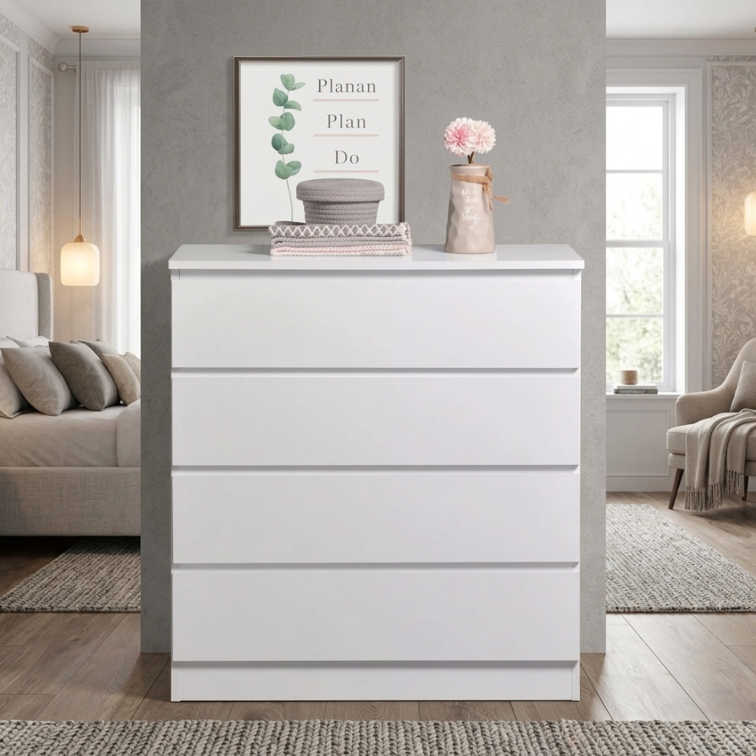 AFFIN 4D WHT-2 AFFIN 4 Drawer Chest-White - Image 1