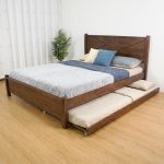 ALEXANDER Solid Wood Queen & King Pull Out Bed-Walnut