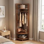 ALTO Wooden Corner Garment Rack-Walnut - Image 9