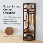 ALTO Wooden Corner Garment Rack-Walnut - Image 5