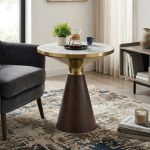 ASTRA Sintered Stone Top Side Table-Walnut