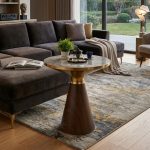 ASTRA Sintered Stone Top Side Table-Walnut - Image 2