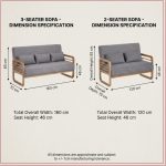 AURELIA 2 + 3 Seater Pet Friendly Sofa Set-Grey - Image 4