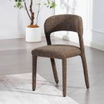 [Set of 2] ASTRO Full Fabric Dining Chair-Chestnut - Image 3