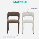 [Set of 2] ASTRO Full Fabric Dining Chair-Chestnut - Image 11