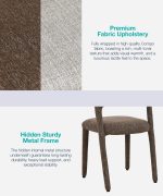 [Set of 2] ASTRO Full Fabric Dining Chair-Chestnut - Image 10