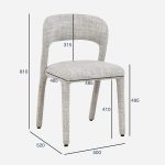 [Set of 2] ASTRO Full Fabric Dining Chair-Chestnut - Image 8
