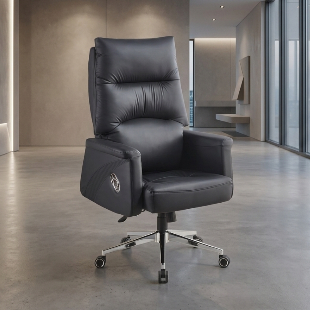 B601-1 B601 Pu High Back Director Chair-Black - Image 1