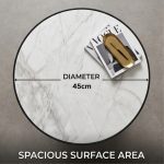 BARELLA Sintered Stone Top Side Table-Brass - Image 3