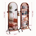 BARON Portable Wooden Standing Mirror-Walnut - Image 3