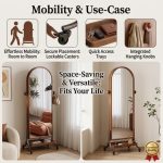 BARON Portable Wooden Standing Mirror-Walnut - Image 6