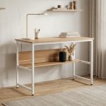 BARRY 100cm Study Desk-Oak+White - Image 2