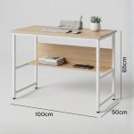 BARRY 100cm Study Desk-Oak+White - Image 4