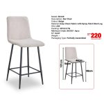 BC129 25" High Back Easy Clean Bar Chair-Beige - Image 3