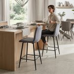 BC129 25" High Back Easy Clean Bar Chair-Grey - Image 3