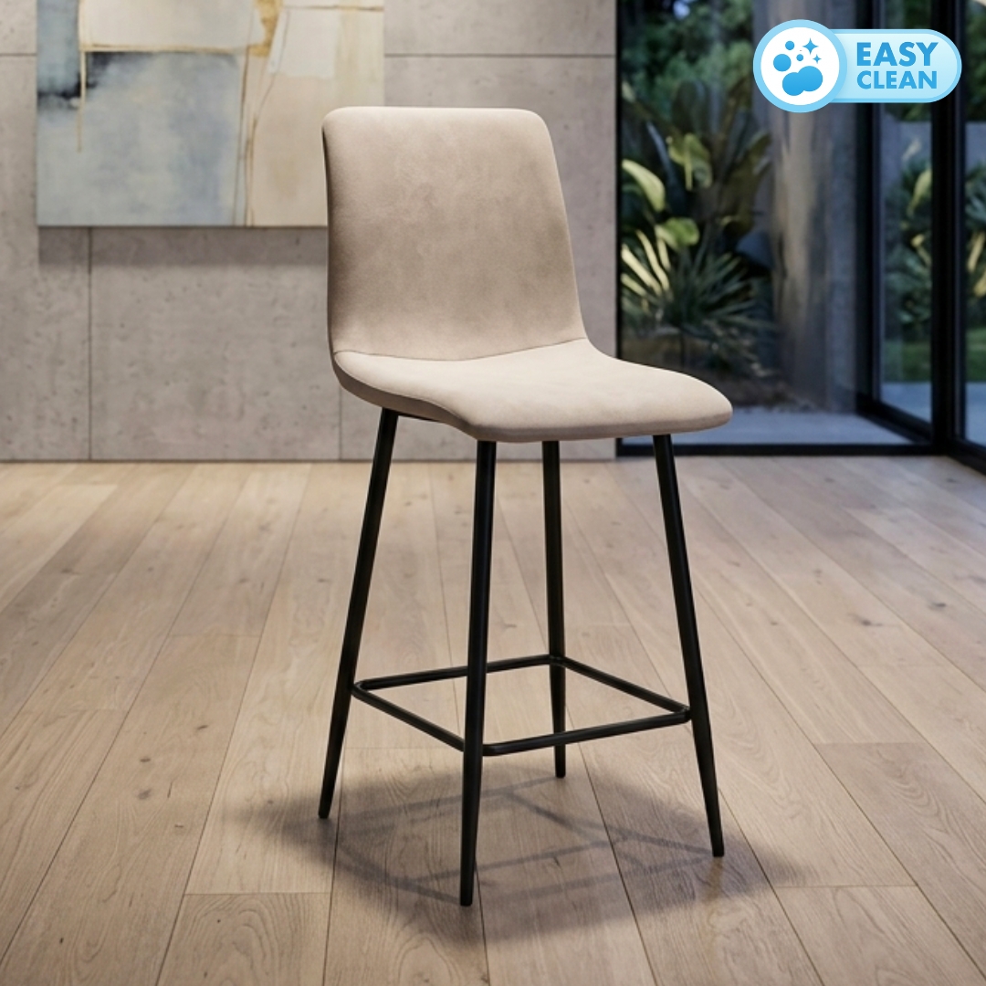 BC129-5 BC129 25" High Back Easy Clean Bar Chair-Beige - Image 1