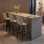 BC129 25" High Back Easy Clean Bar Chair-Beige - Image 2