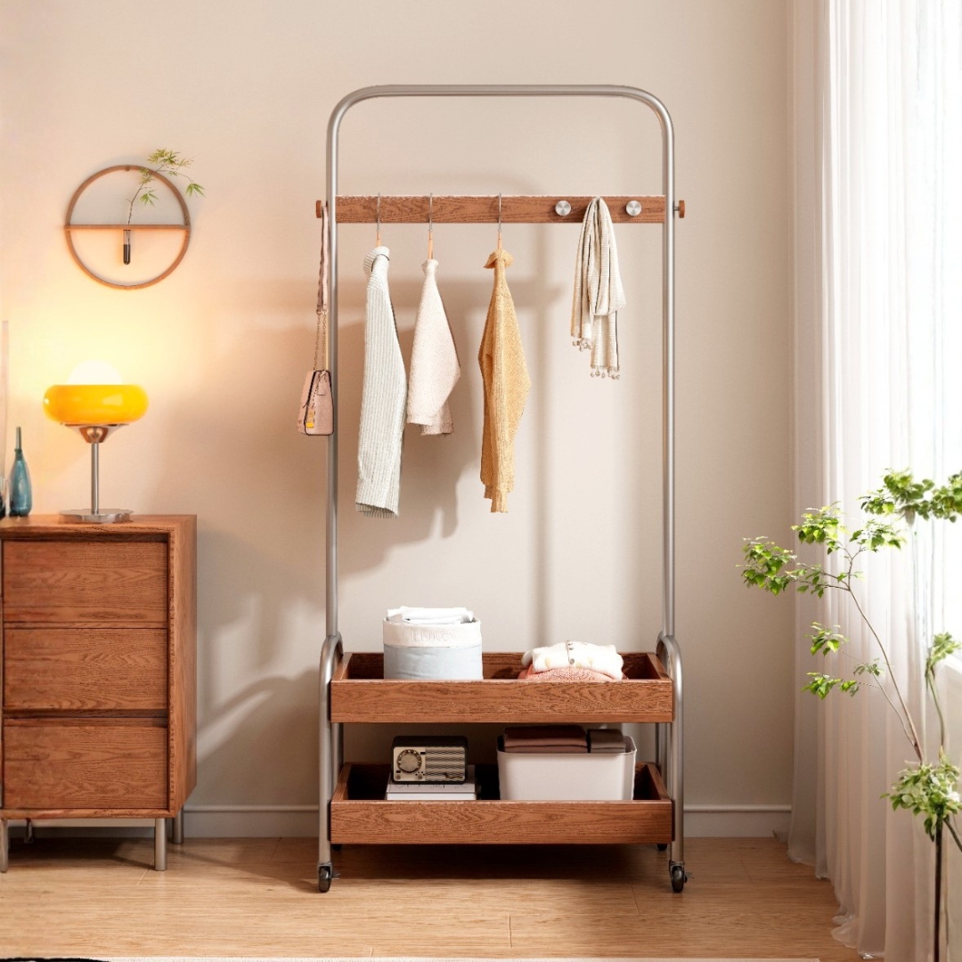 BERTOIA RACK-1 BERTOIA Wooden Garment Rack -Walnut - Image 1
