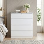 BRENDA 4 Drawer Chest With Key Lock-White