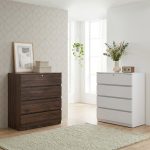 BRENDA 4 Drawer Chest With Key Lock-Walnut - Image 4