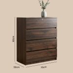 BRENDA 4 Drawer Chest With Key Lock-Walnut - Image 5