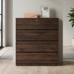 BRENDA 4 Drawer Chest With Key Lock-Walnut