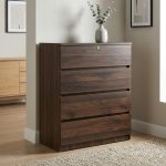 BRENDA 4 Drawer Chest With Key Lock-Walnut - Image 2