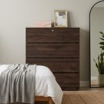 BRENDA 4 Drawer Chest With Key Lock-Walnut - Image 3