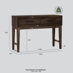 BRAVO 120cm Wooden Console Table-Walnut - Image 3