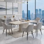 CASSIO Artificial Travertine 6 Seater Dining Set - Image 2