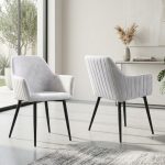 CASSIO Pet Friendly Dining Arm Chair-Light Grey