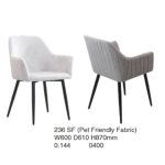 CASSIO Pet Friendly Dining Arm Chair-Light Grey - Image 2