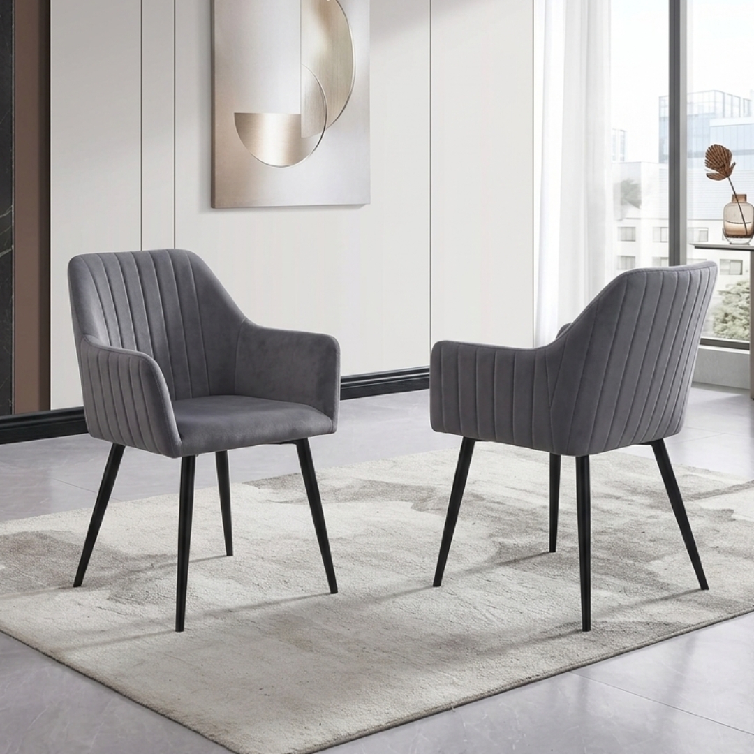CASSIO CHAIR-4 METRO Pet Friendly Dining Arm Chair-Dark Grey - Image 1