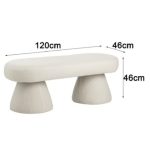 CHISEL 120cm Fleece Fabric Bench Chair-2 Colors - Image 4