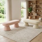CHISEL 120cm Fleece Fabric Bench Chair-2 Colors