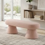 CHISEL 120cm Fleece Fabric Bench Chair-2 Colors - Image 3