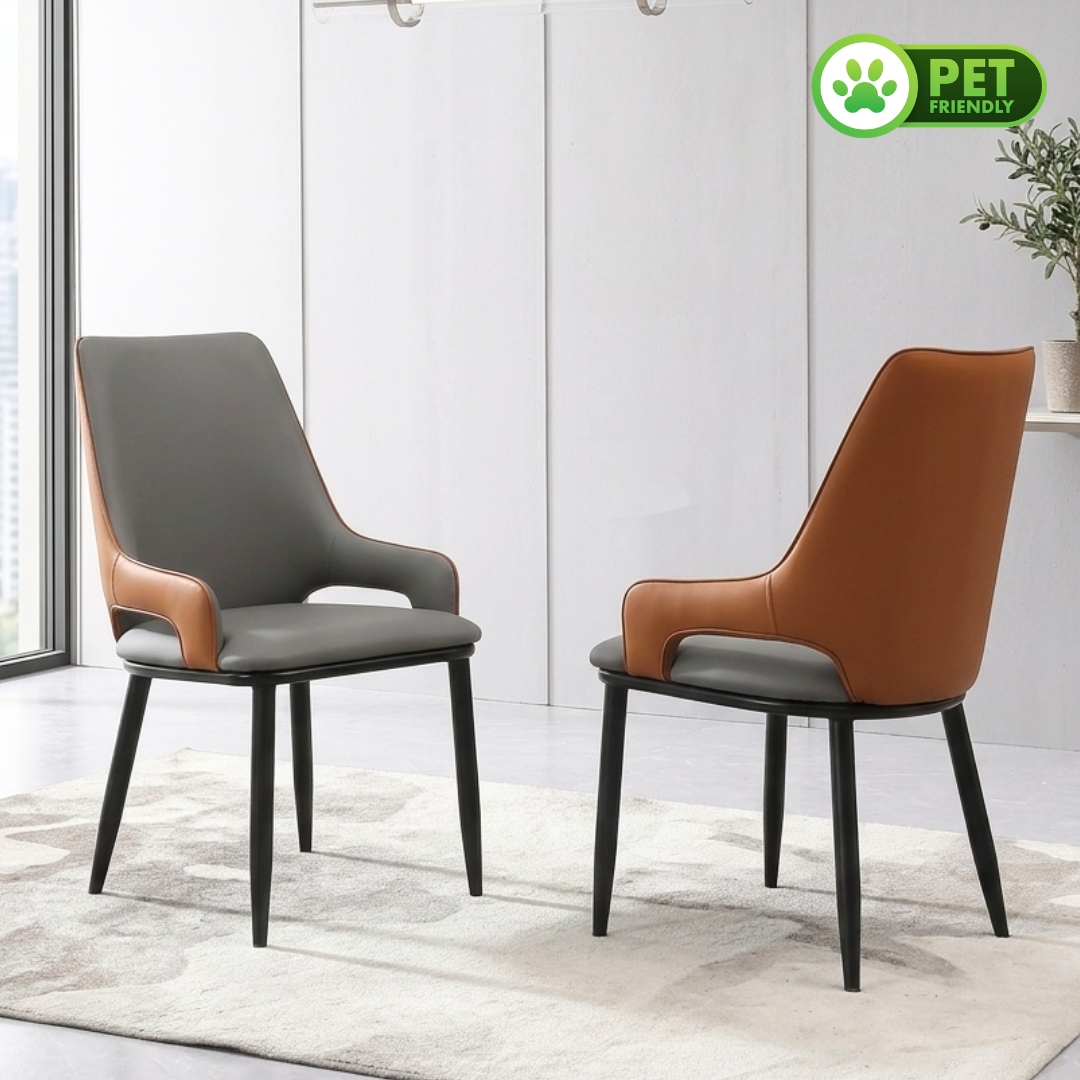 CODA CHAIR-1 CODA Pet Friendly PU Dining Chair-2 Tone - Image 1