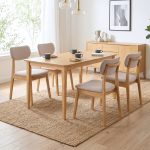 COMO 4 Seater Pet Friendly Fabric Dining Set-Natural