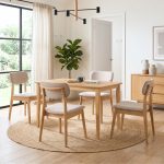 COMO 4 Seater Pet Friendly Fabric Dining Set-Natural - Image 2