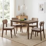 COMO 4 Seater Pet Friendly Fabric Dining Set-Walnut - Image 3