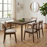 COMO 4 Seater Pet Friendly Fabric Dining Set-Walnut - Image 2