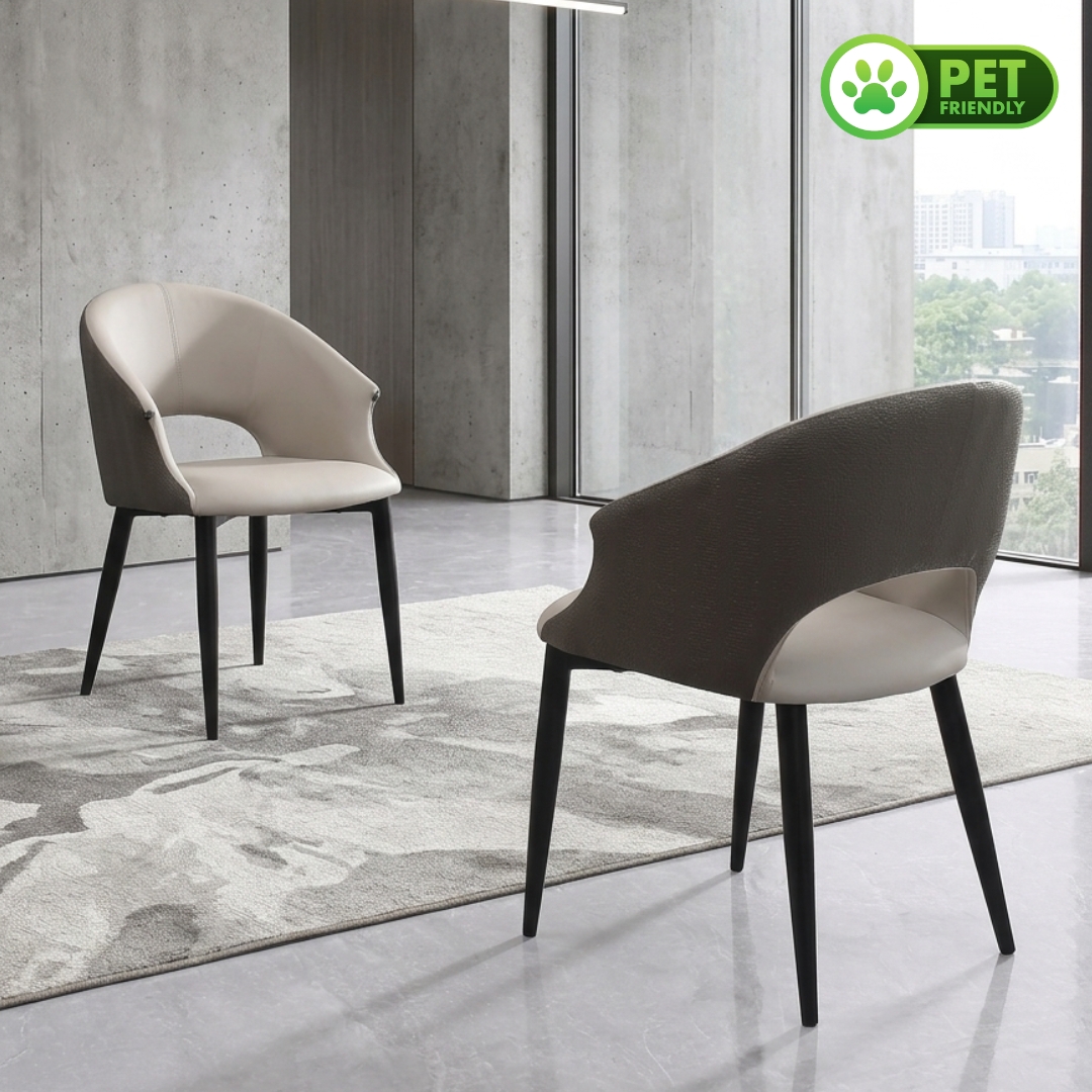 CREST CHAIR-1 CREST Pet Friendly PU Dining Chair-2 Tone - Image 1