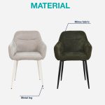 [Set of 2] CORDY Dining Arm Chair-Silk Grey - Image 10